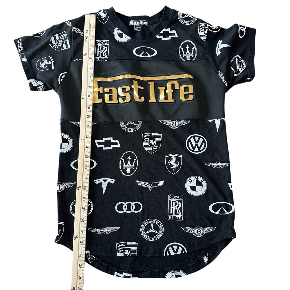 Fast life Tshirt Bare Fox Boys large 12/14 Porsche, Audi, Cars - Picture 2 of 5